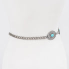 Gympie Saddleworld & Country Clothing Womens Belts Western Chain Belt Rounded Concho Turquoise