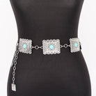 Gympie Saddleworld & Country Clothing Womens Belts Western Chain Belt Silver Concho
