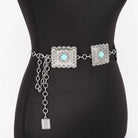 Gympie Saddleworld & Country Clothing Womens Belts Western Chain Belt Turquoise Accent