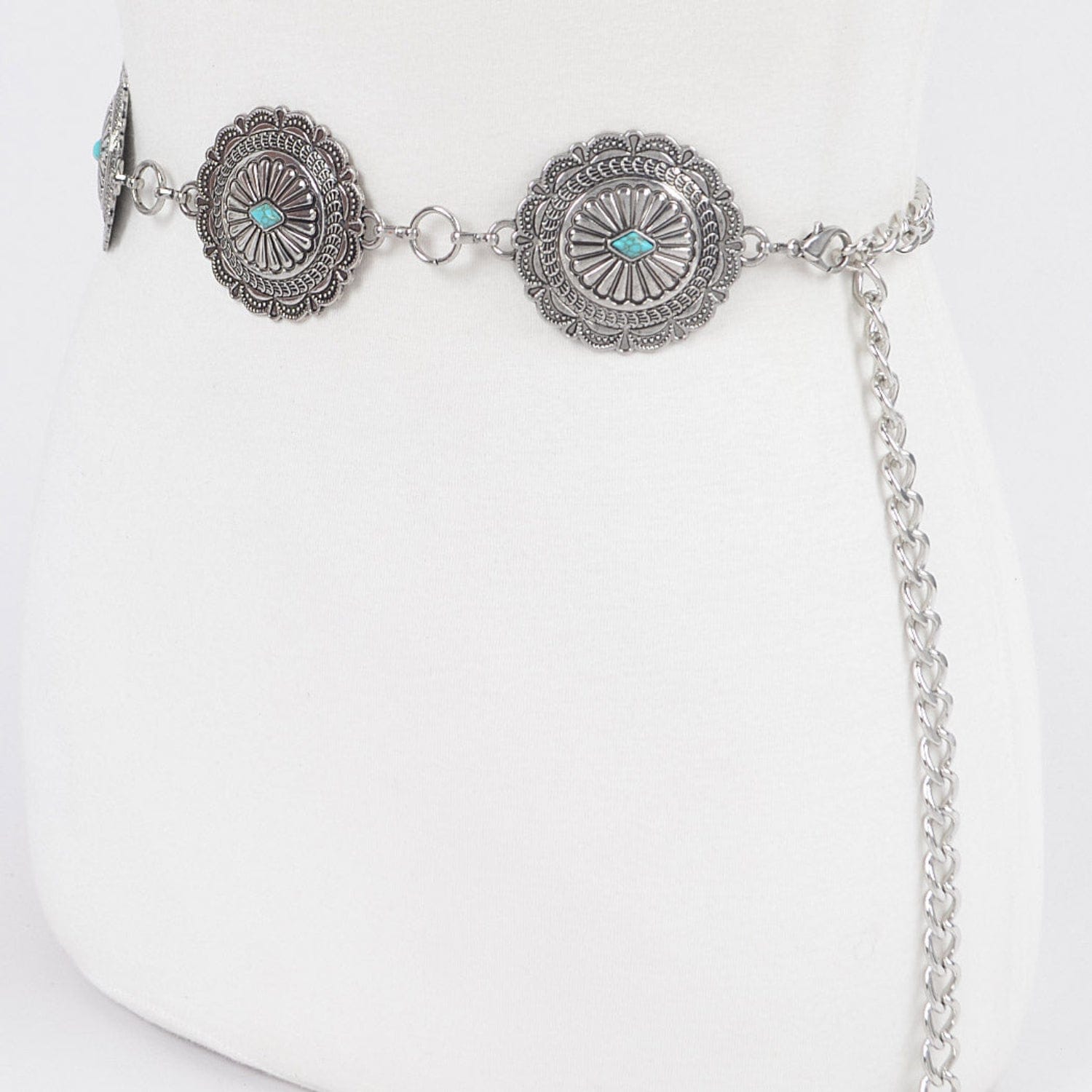 Gympie Saddleworld & Country Clothing Womens Belts Western Chain Belt Turquoise Stones