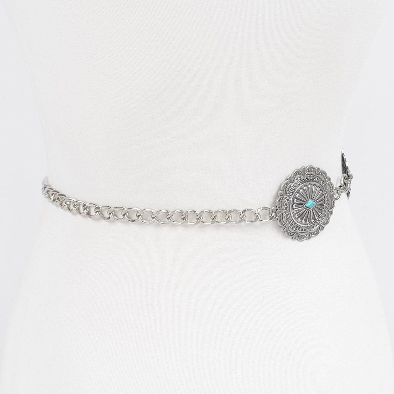 Gympie Saddleworld & Country Clothing Womens Belts Western Chain Belt Turquoise Stones