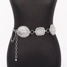 Gympie Saddleworld & Country Clothing Womens Belts Western Chain Belt Vintage Style Engraved Medallion