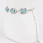Gympie Saddleworld & Country Clothing Womens Belts Western Chain Style Vintage Concho with Turquoise