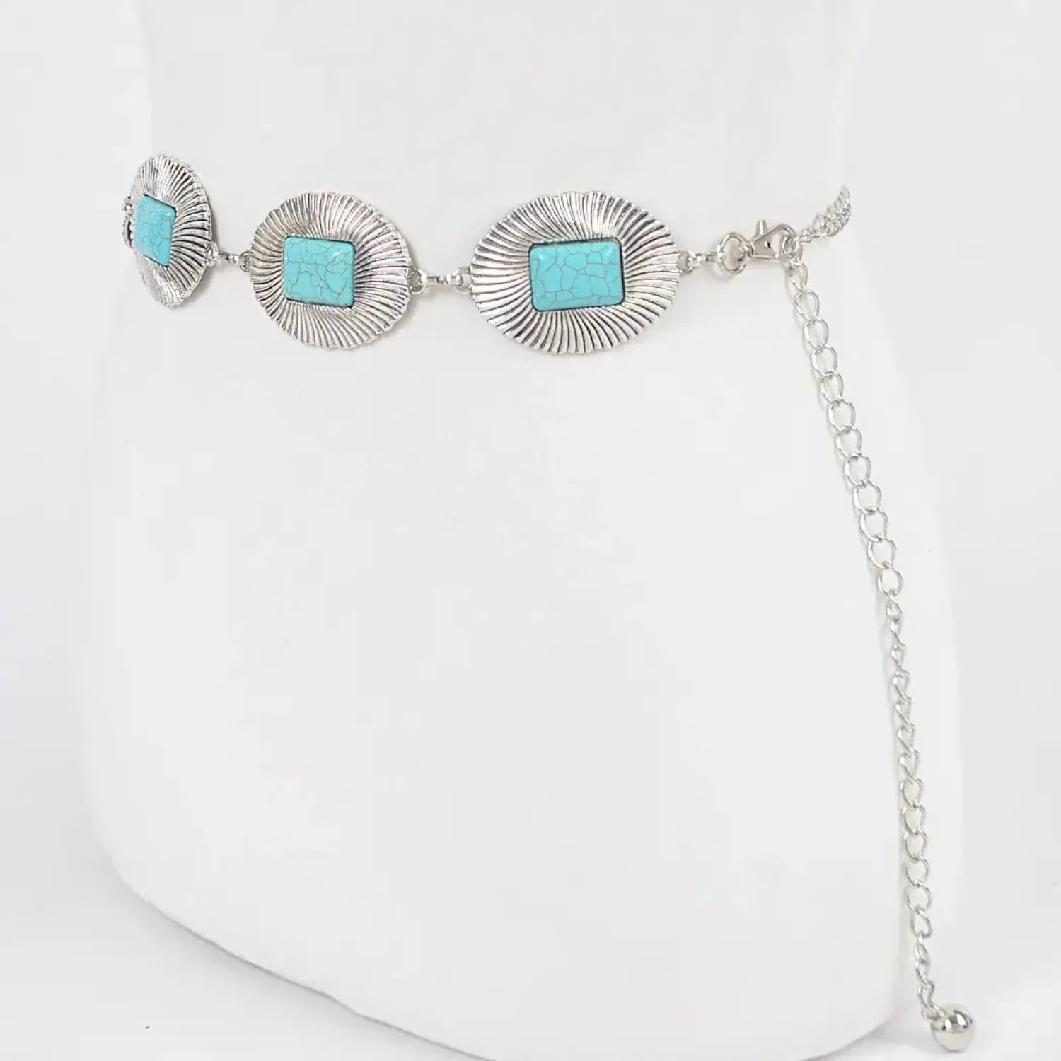 Gympie Saddleworld & Country Clothing Womens Belts Western Chain Style Vintage Concho with Turquoise