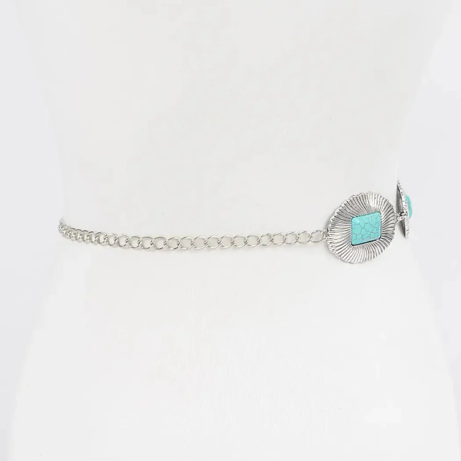 Gympie Saddleworld & Country Clothing Womens Belts Western Chain Style Vintage Concho with Turquoise