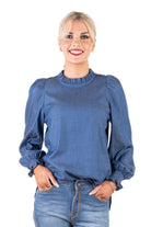 Gympie Saddleworld & Country Clothing Womens Shirts Hitchley and Harrow Womens Linen Denim Shirt