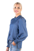 Gympie Saddleworld & Country Clothing Womens Shirts Hitchley and Harrow Womens Linen Denim Shirt