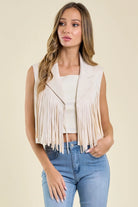Gympie Saddleworld & Country Clothing Womens Shirts S / Cream Suede Vest with Fringe