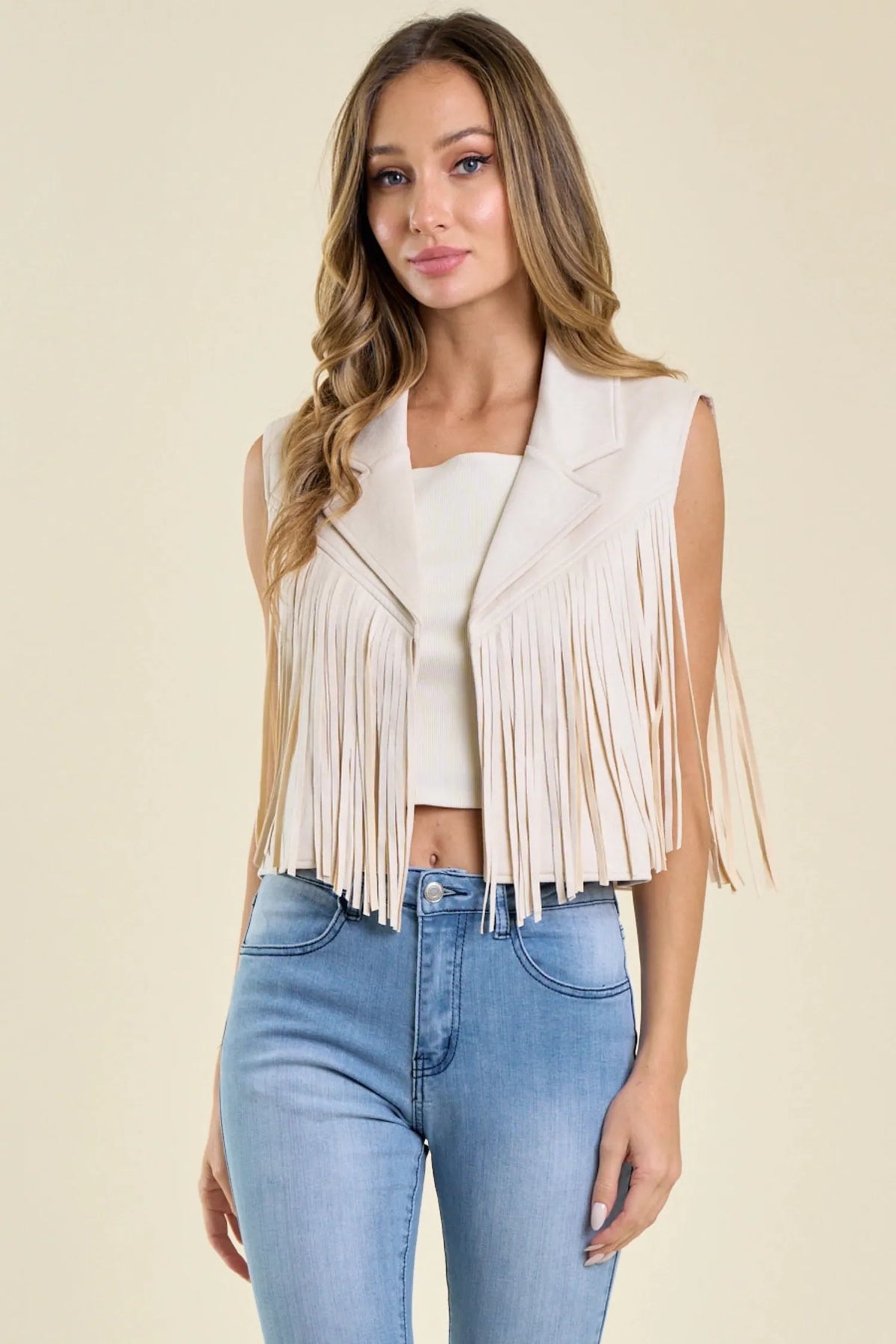 Gympie Saddleworld & Country Clothing Womens Shirts Suede Vest with Fringe