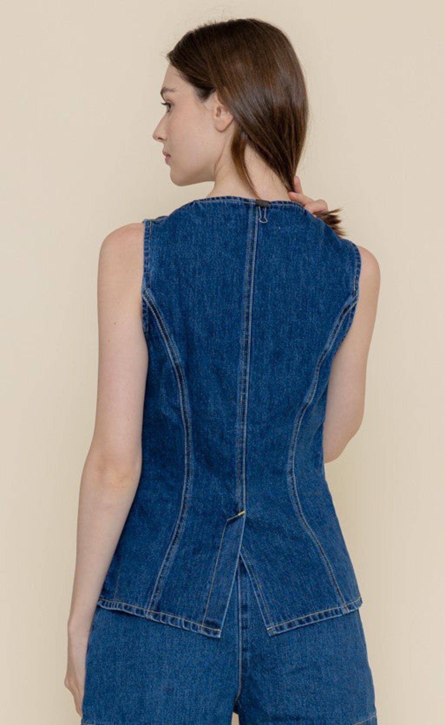 Gympie Saddleworld & Country Clothing Womens Shirts Vest Top Womens Denim Retro Contrast