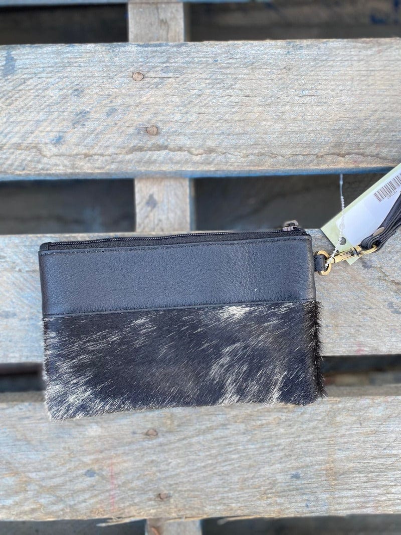 Gympie Saddleworld Handbags & Wallets Black Cowhide Handy Clutch (WALES)