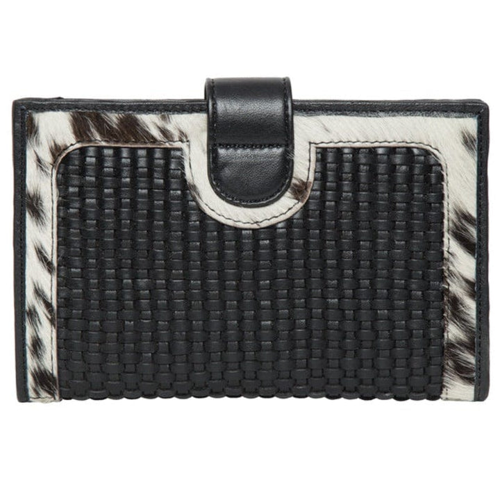 Gympie Saddleworld Handbags & Wallets Black Leather & Hideon Clutch