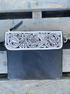 Gympie Saddleworld Handbags & Wallets Black Leather Tooled Clutch (TLB15)