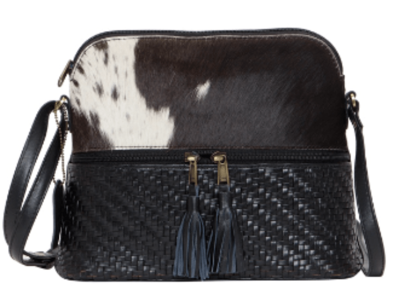 Gympie Saddleworld Handbags & Wallets Black/White Cowhide Handbag Finland