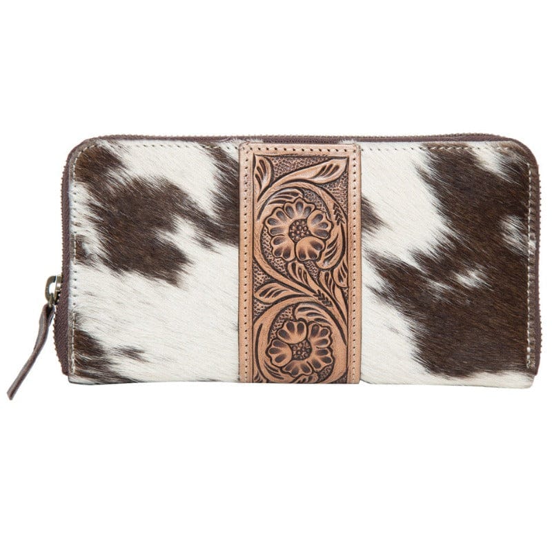 Gympie Saddleworld Handbags & Wallets Brown Cowhide and Tooled Leather Wallet