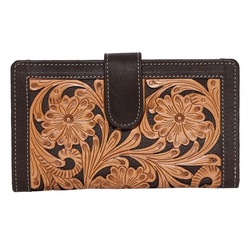 Gympie Saddleworld Handbags & Wallets Brown Leather Tooled Clutch (TLW25)