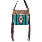 Gympie Saddleworld Handbags & Wallets Brown Navajo Turquoise Saddle Blanket with Fringe