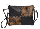 Gympie Saddleworld Handbags & Wallets Brown/White Cowhide Clutch Lisbon