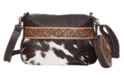 Gympie Saddleworld Handbags & Wallets Brown/White Cowhide Handbag with Coin Purse