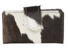 Gympie Saddleworld Handbags & Wallets Dark Brown/White Cowhide Wallet