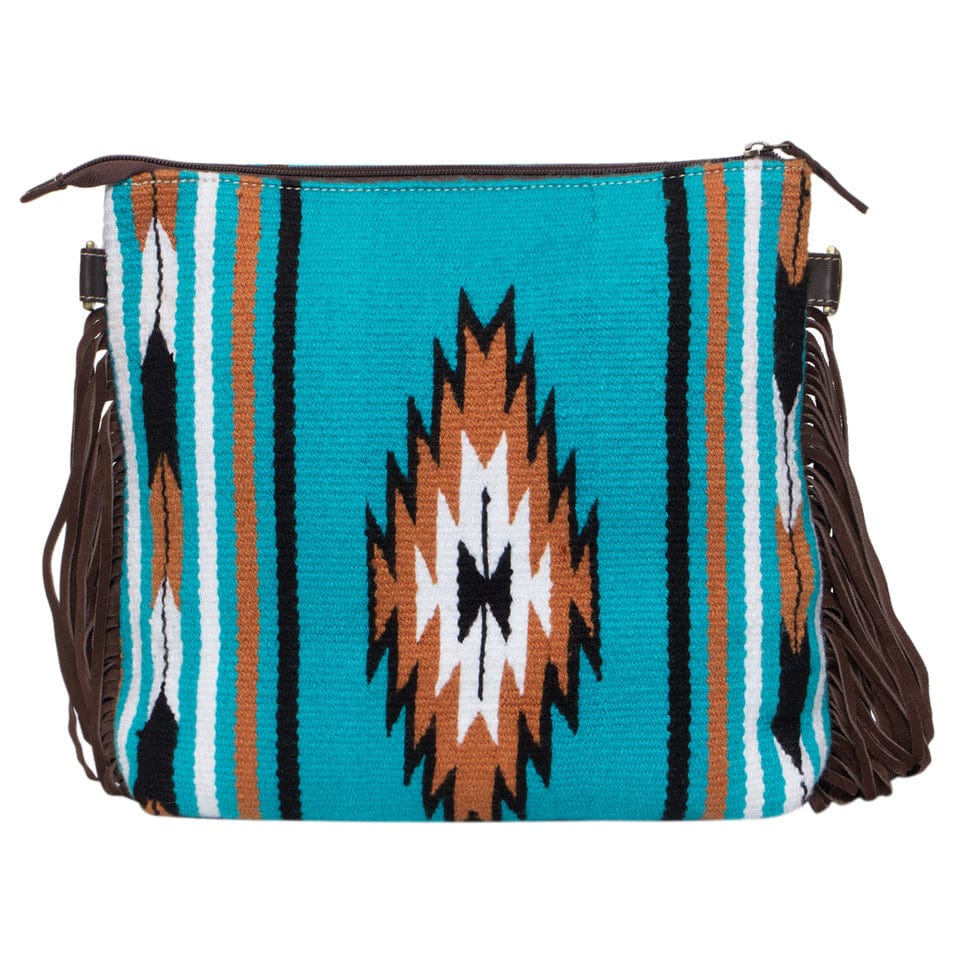 Gympie Saddleworld Handbags & Wallets Navajo Turquoise Saddle Blanket with Fringe