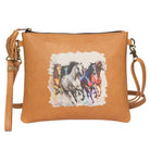 Gympie Saddleworld Handbags & Wallets Tan Leather Clutch with Painted Horses