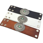 Gympie Saddleworld Jewellery Genuine Leather Cuff with Oval Concho