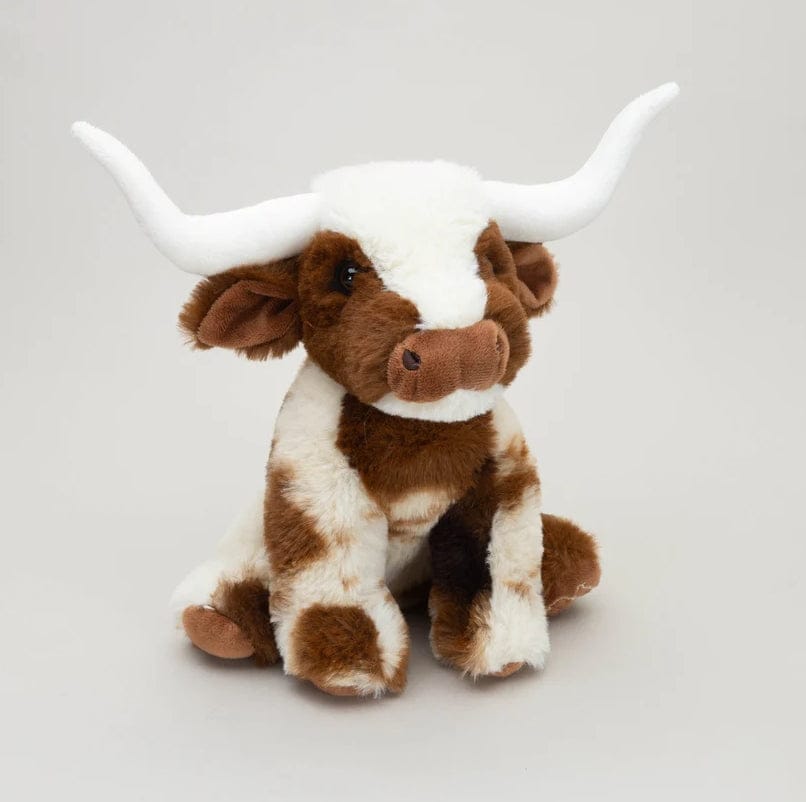 Gympie Saddleworld Toys 23cm / Brown/Cream Plush Toy Texas Longhorn Highland Cow