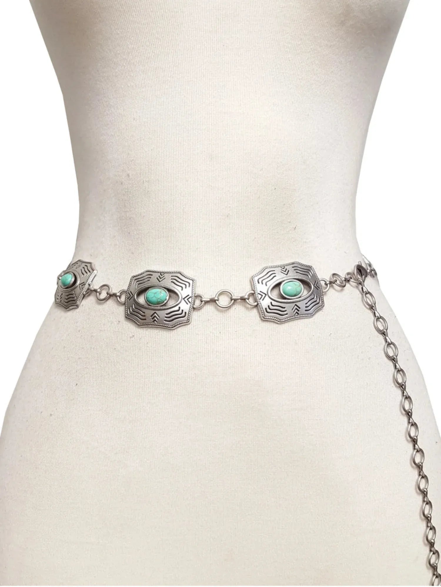 Gympie Saddleworld Womens Belts Silver Western Belt Rectangular Concho with Stones