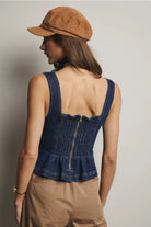 Gympie Saddleworld Womens Shirts Denim Lace Up Top Womens Corset