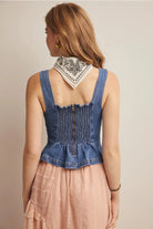 Gympie Saddleworld Womens Shirts Denim Lace Up Top Womens Corset