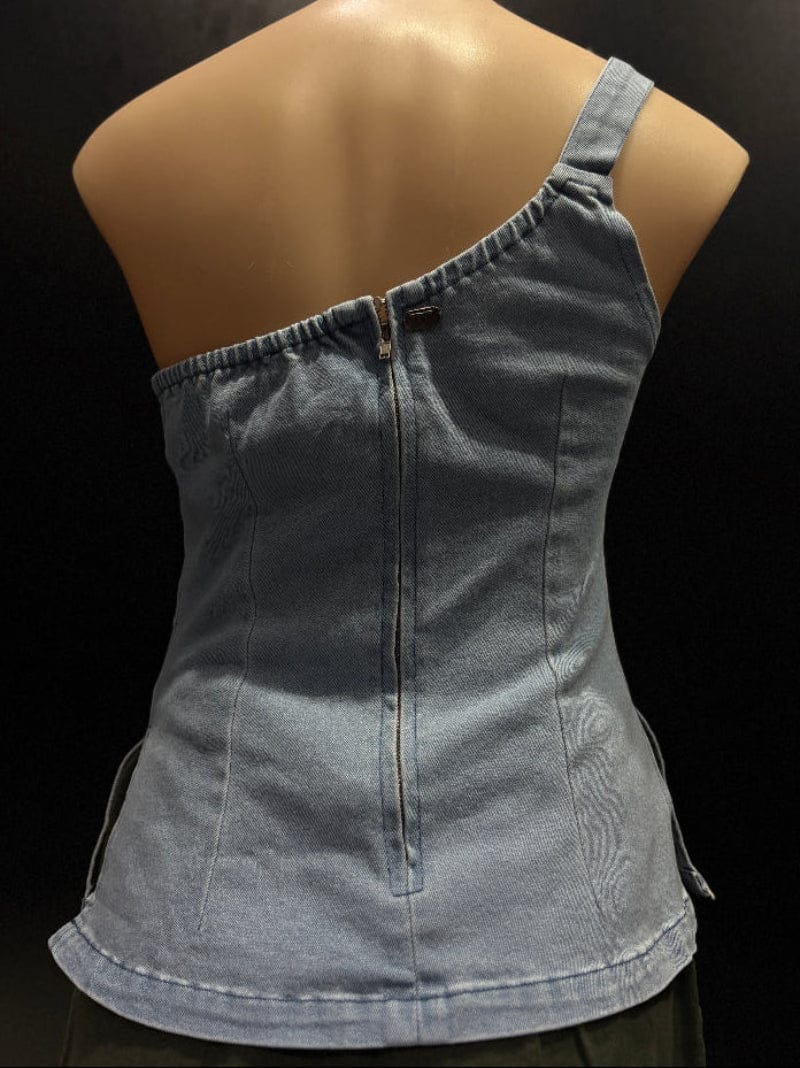 Gympie Saddleworld Womens Shirts Denim Top Womens Front Buckle