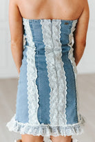Gympie Saddleworld Womens Shorts- Skirts - Dresses Denim Dress Womens Stretch with Lace Detail