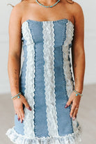 Gympie Saddleworld Womens Shorts- Skirts - Dresses Denim Dress Womens Stretch with Lace Detail