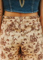 Gympie Saddleworld Womens Shorts- Skirts - Dresses Womens Shorts Western Print Denim