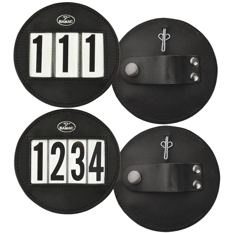 Hamag Bridle Accessories Black Hamag Round Leather 3 Digit Bridle Number Holder (NH-E5425R-1)