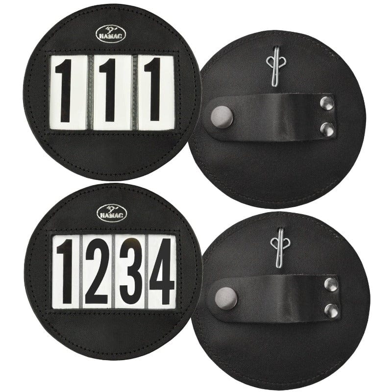 Hamag Bridle Accessories Black Hamag Round Leather 4 Digit Bridle Number Holder (NH-E5425R-7)
