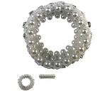 Hamag Hair Accessories M / White Hamag Hair Scrunchie Pearls with Beads and Crystals