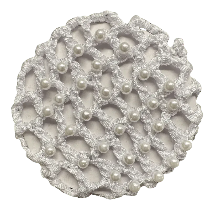 Hamag Hair Accessories White Hair Net Hamag Pearl Encrusted White