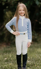 Hampton and Harlow Kids Jodhpurs - Breeches 06 / White Hampton & Harlow Equestrian Kids Tights