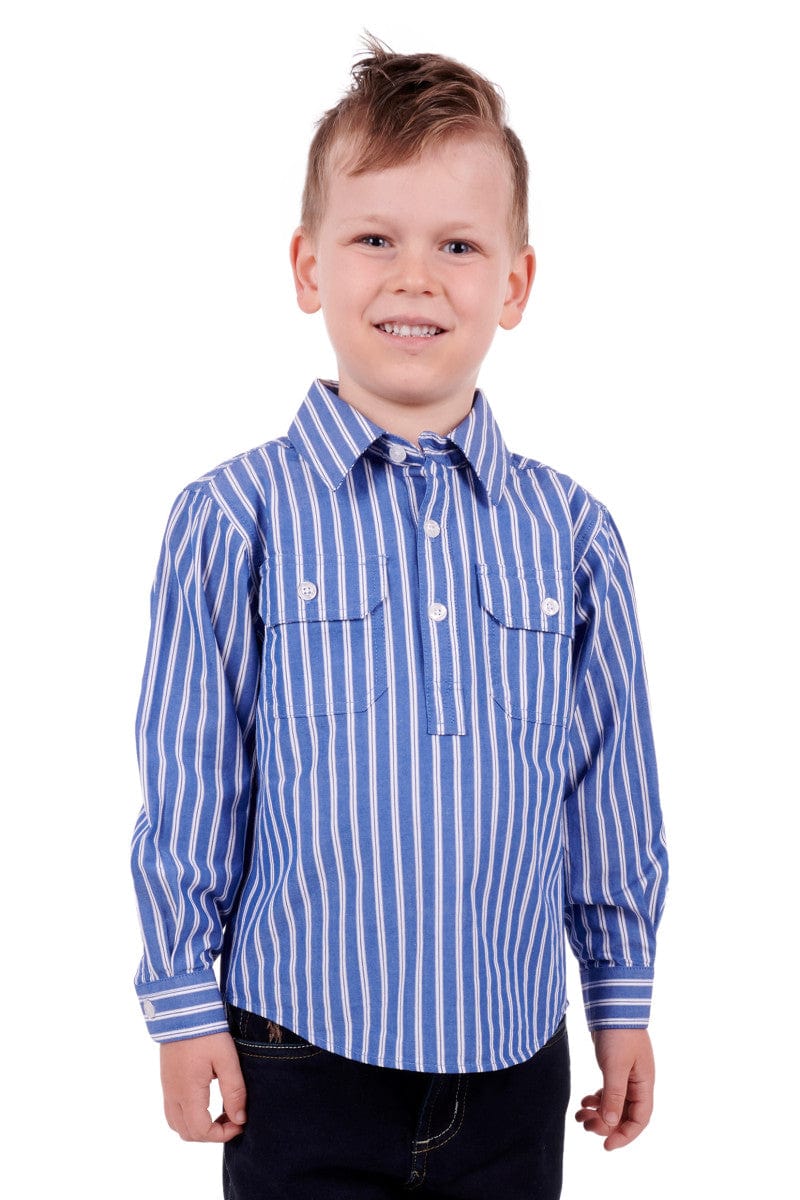 Hard Slog Kids Shirts 02 / Blue/White Hard Slog Shirt Kids Charlie (H3S7101183)