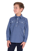 Hard Slog Kids Shirts 04 / Blue Hard Slog Shirt Boys Wyatt Half Button