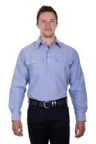 Hard Slog Mens Shirts M / Blue Hard Slog Shirt Mens Jackson Half Button