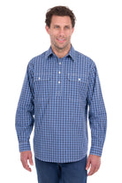 Hard Slog Mens Shirts M / Blue Hard Slog Shirt Mens Wyatt Half Button
