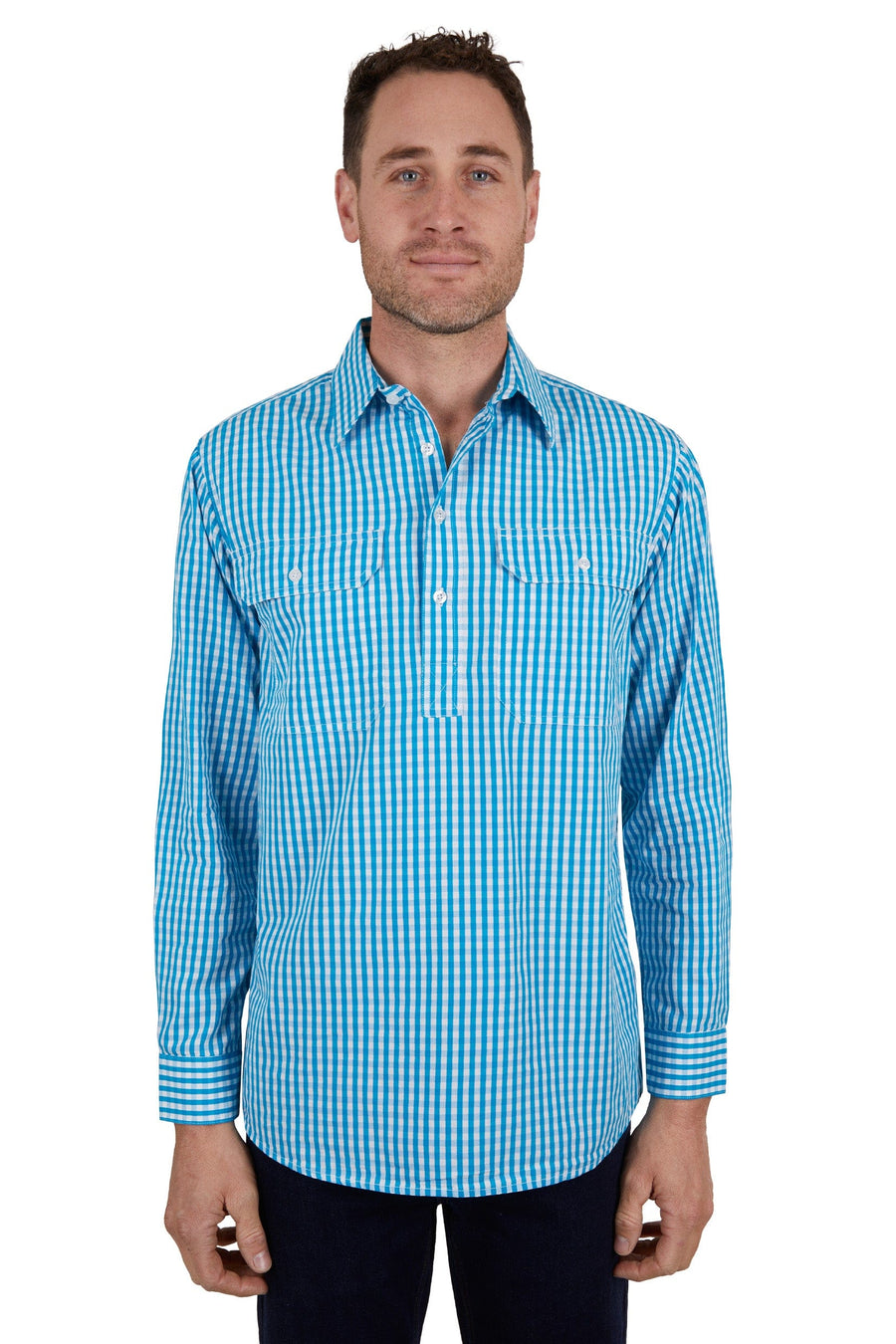 Hard Slog Mens Shirts XS / Blue Hard Slog Shirt Mens Alonzo Half Button