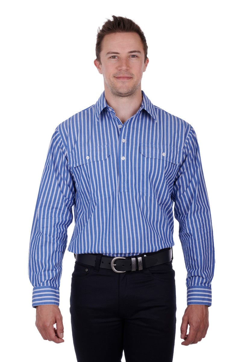Hard Slog Mens Shirts XS / Blue/White Hard Slog Shirt Mens Charlie (H3S1101183)
