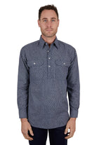 Hard Slog Mens Shirts XS / Navy/White Hard Slog Shirt Mens Quin Half Button