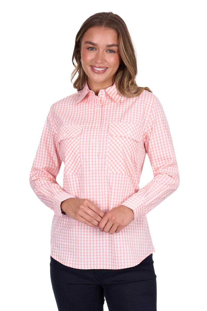Hard Slog Womens Shirts 08 / Coral Hard Slog Shirt Womens Jen 1/2 Button