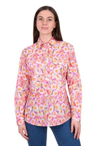 Hard Slog Womens Shirts 08 / Pink/Yellow Hard Slog Shirt Womens Samira Half-Button