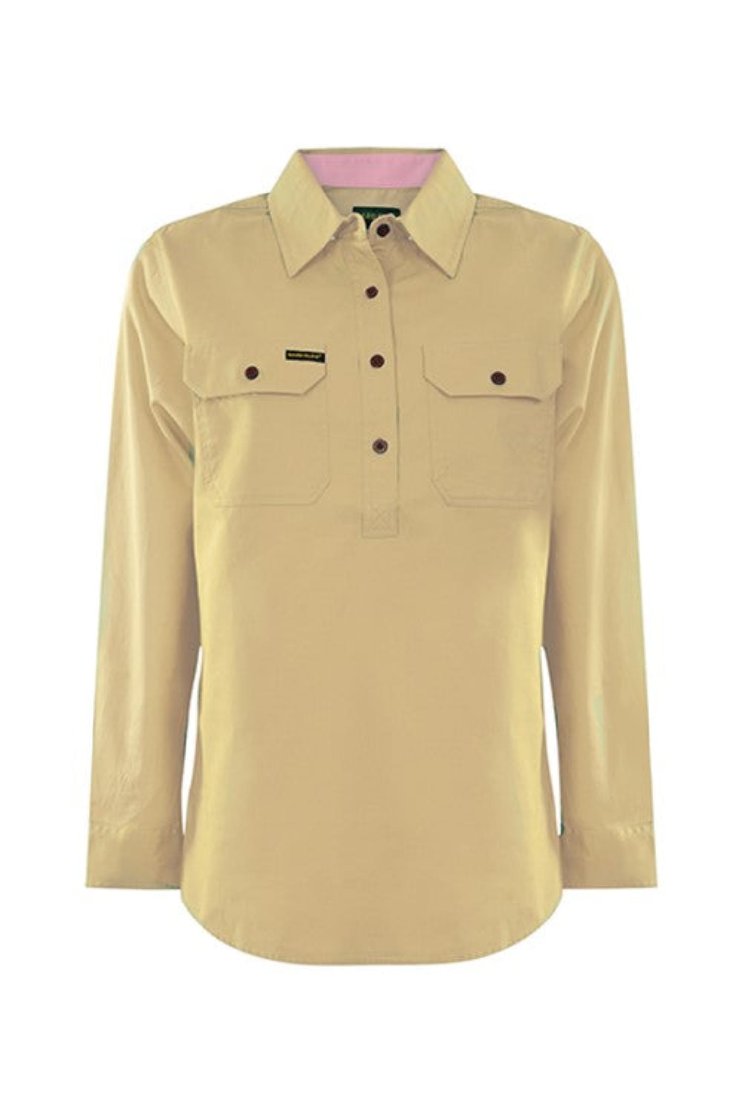 Hard Slog Womens Shirts 08 / Yellow Hard Slog Shirt Womens Light Cotton Half Button